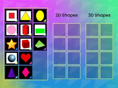 Sorting 2D and 3D shapes