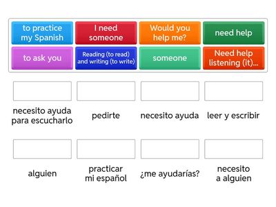 Vocabulary for conversation starters: Asking for help to practice Spanish