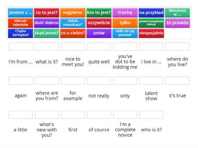 Zwroty, pytania, wyrażenia