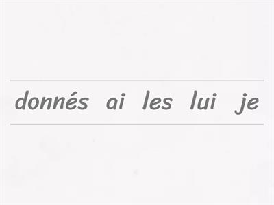 Double Object Pronouns - Unscramble