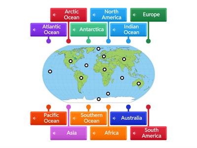 Continents and Oceans Practice #1