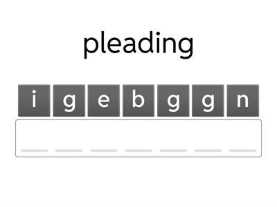 Anagram - Inflected Endings -ed & -ing