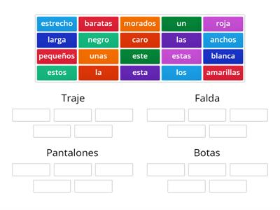 Ropa: número y género