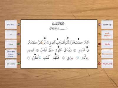 Surah Al-Feel vocabulary