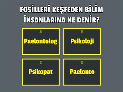 4.SINIF FEN BİLİMLERİ FOSİLLER