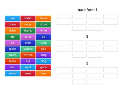 Irregular verbs 3 forms