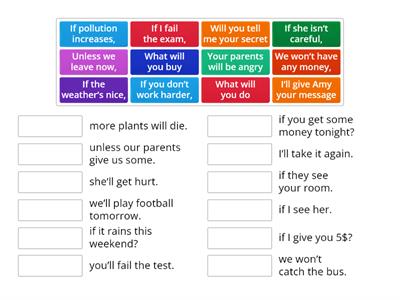 1 Conditional - Match parts of sentences