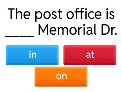 Prepositions of Location: IN, AT, ON