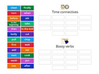 Instruction text- bossy verbs and time connectives