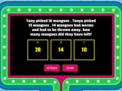 Josiah Practice 2 Step Addition and Subtraction Game