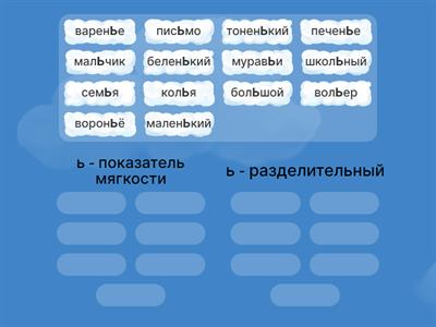 Мягкий знак: разделительный и показатель мягкости.