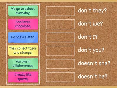 Tag questions simple present