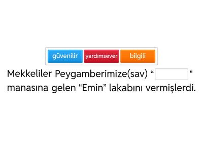 Peygamberimizin Hayatı-6. sınıf (1.Yazılıya Hazırlık)