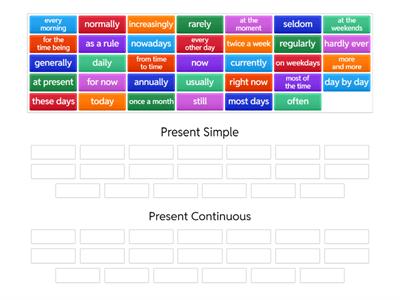 Present Simple - Continuous (time expressions сокр)