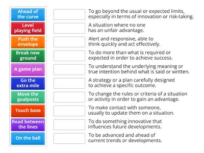 IELTS 6.5+ Idiomatic Collocations Match Up