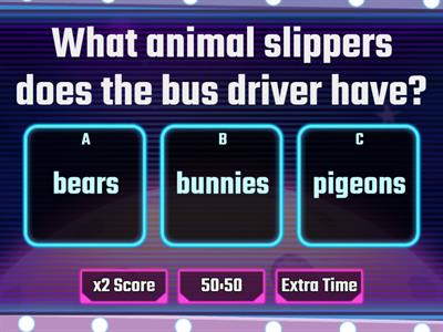 The Pigeon Needs a Bath - Reading Comp Quiz