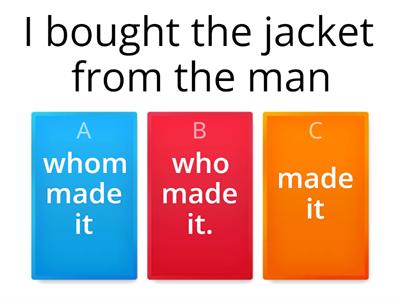 Restrictive Relative Pronoun Clauses