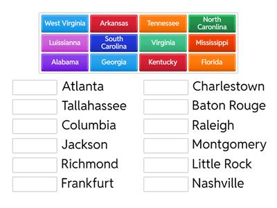 Southeast states and Capitals