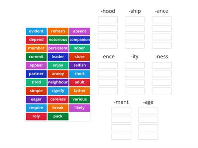 Advanced - Noun formation - Unit 1