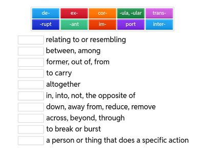 Prefixes, Suffixes, Root Words