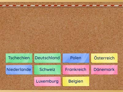 Deutschland und seine Nachbarländer - Flaggen zuordnen