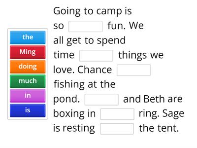 UFLI Lesson 65: -ing We Love Camp   