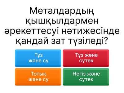 Металдардың қышқыл ерітінділіерімен әрекеттесуі