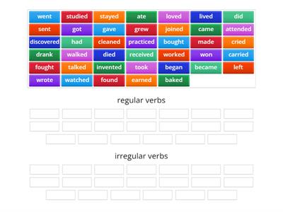 regular and irregular verbs