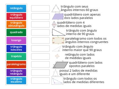 Classificação de triângulos e quadriláteros