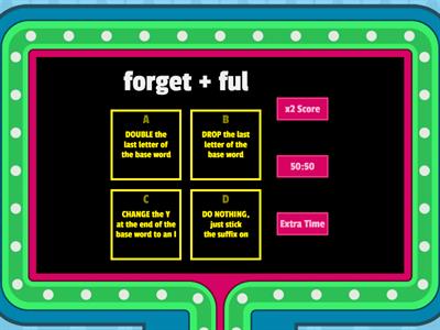 Game Show Suffixes: Double, Drop or Change?