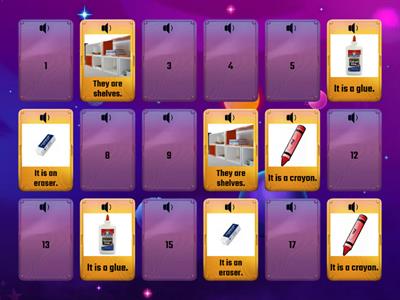 3 YEARS - Memory game (classroom objects)