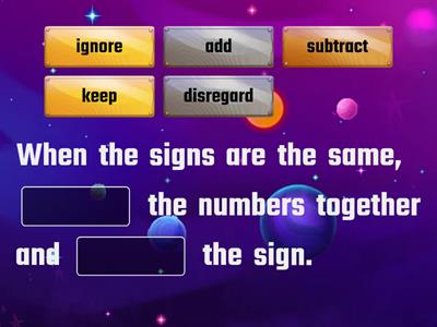 Rules in adding integers