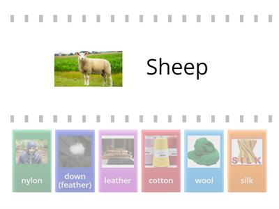 Matcing the clothing materials with their sources (origins)