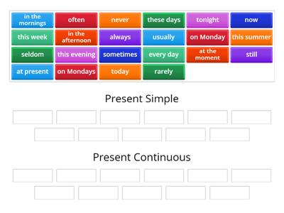 Present continuous or Present simple. Time expressions.