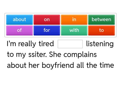 TB Dependent prepositions Eng File B1