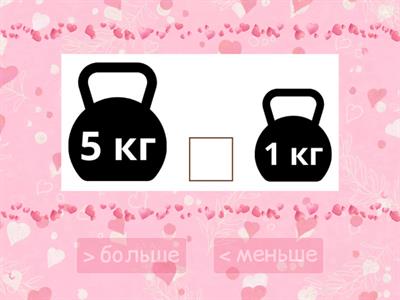 Килограмм и грамм (масса) сравнение