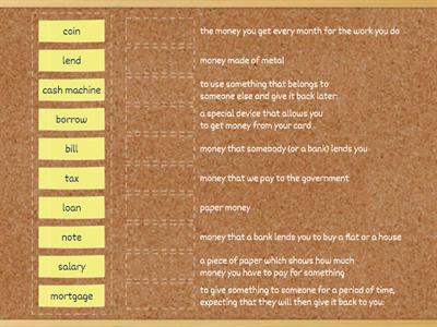 Money vocabulary definitions