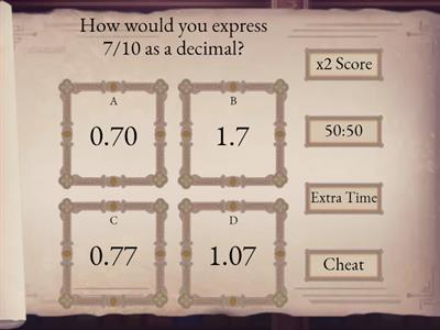 Fractions, Decimals, and Percentages Quiz