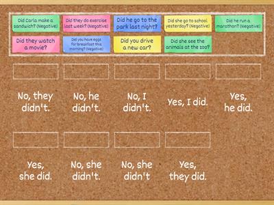 Simple past - short answers