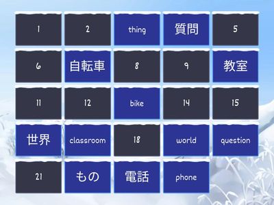 J1 Kikutan Week 1 Vocabulary (part ６）