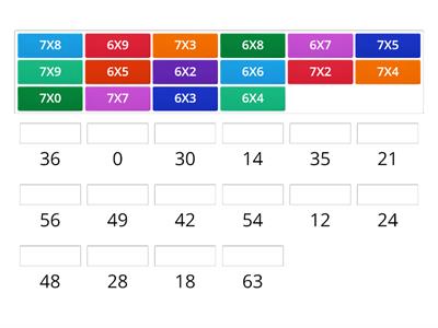 TABLA DEL 6 Y DEL 7