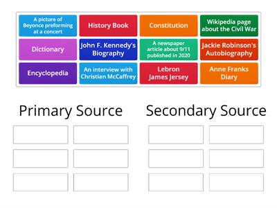 Primary & Secondary Sources 