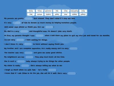 1A Personality adjectives - Speakout B1