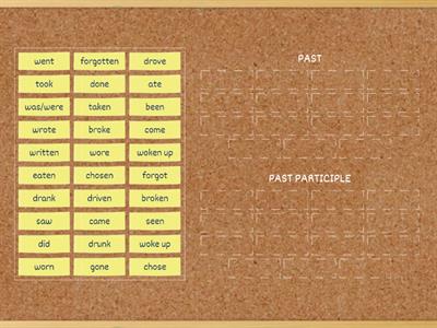 PAST SIMPLE x PARTICIPLE