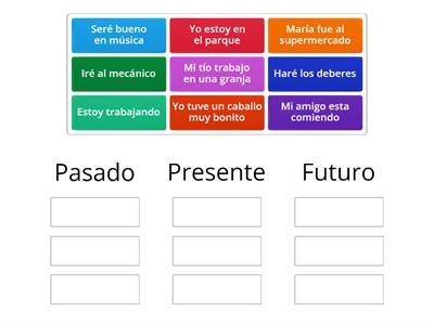 Oraciones en presente,pasado y futuro