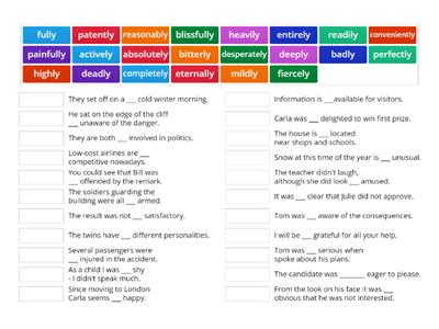 Complete Advanced - Unit 14 - Adverb/Adjective Collocations