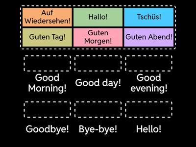 Hello & Goodbye (Match up)