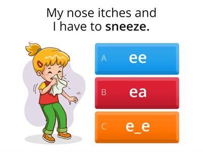 Phonics EE, EA, or E_E - Choose the correct sound