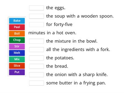 Preparing food - missing word