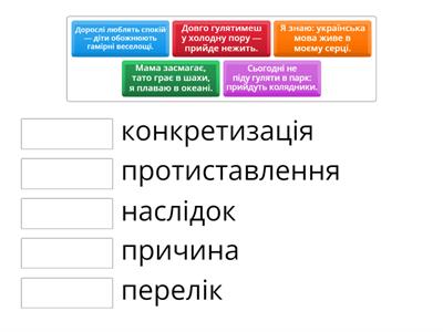 Безсполучникове складне речення. 9 клас